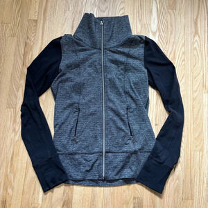 lululemon | Daily Yoga Zip-Up Jacket Coco Pique/Black Size  6 Dual Zip